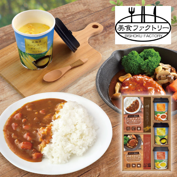美食ファクトリー ごちそうお手軽バラエティ 北海道スープ&ハンバーグA