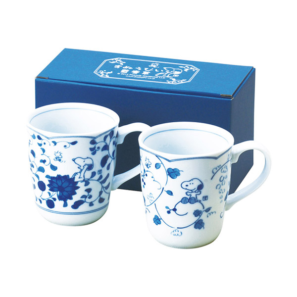 スヌーピー 藍唐草 ペアマグセット
