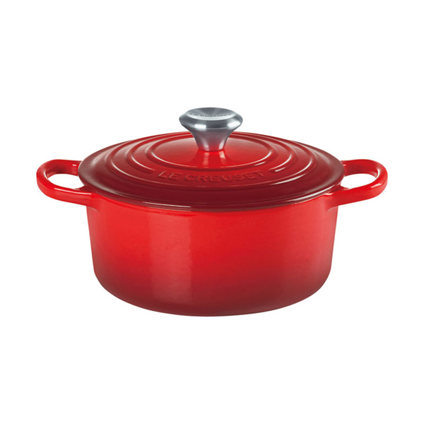 画像:非公開: LE CREUSET ル・クルーゼ シグニチャー ココット・ロンド18cm(チェリーレッド)
