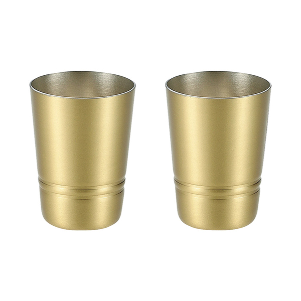 食楽工房 シンプルライン 真鍮製ショットタンブラー 2P