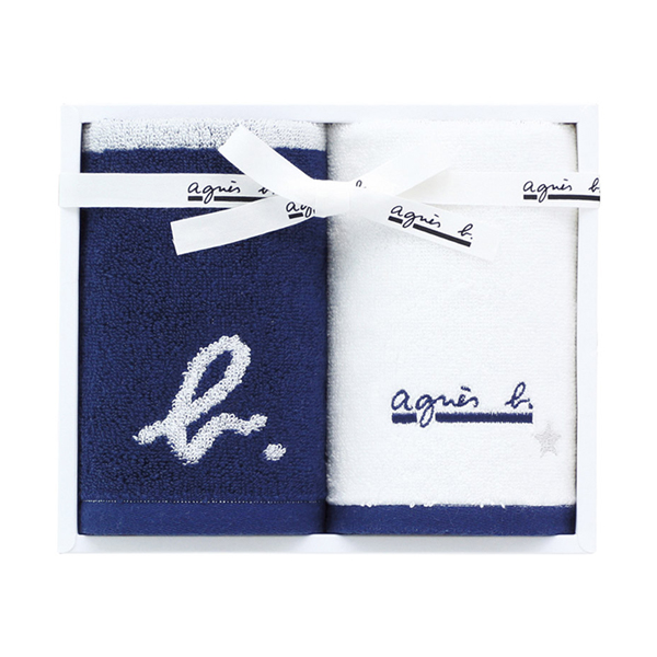 アニエスベー abマリニエール ゲストタオル2P(ダークブルー)