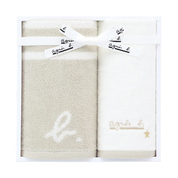 アニエスベー abマリニエール フェイス1P・ゲストタオル1P(ベージュ)