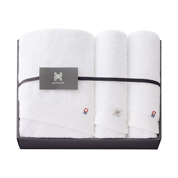 今治タオル HOTELIST バス1P・フェイスタオル2P（ホワイト）