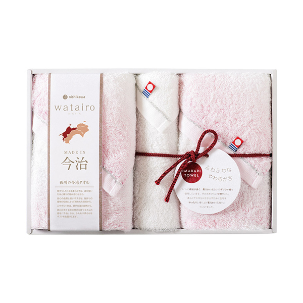 今治 わたいろ タオルギフト フェイス2P・ウォッシュタオル1P(ピンク)