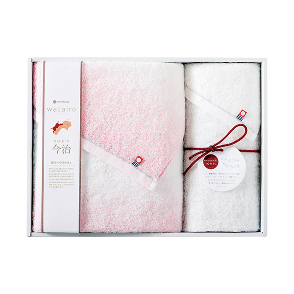 今治 わたいろ タオルギフト バス1P・フェイスタオル1P(ピンク)