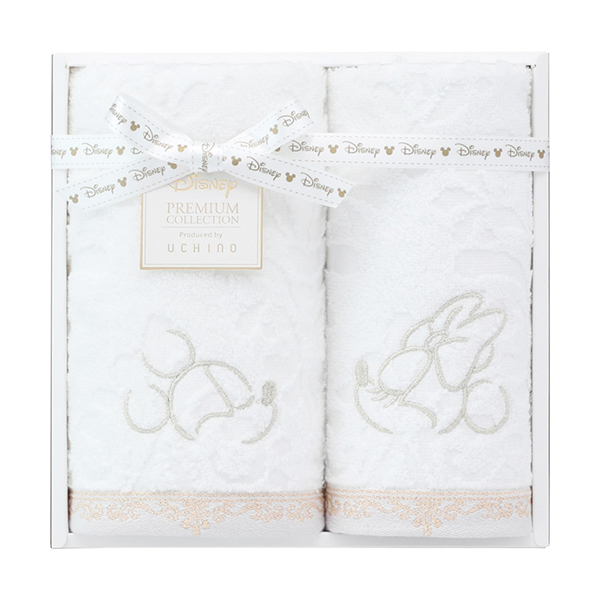 ディズニー プレミアム エターナリー フェイス1P・ゲストタオル1P（ホワイト）