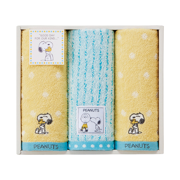 ピーナッツ スヌーピー ハグ フェイスタオル3P