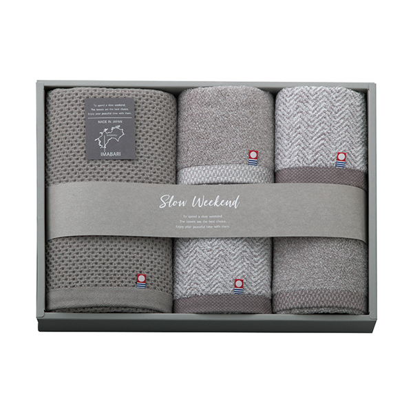 SLOW WEEKEND コンパクトバスタオル1P・フェイスタオル2P・ハンドタオル2P