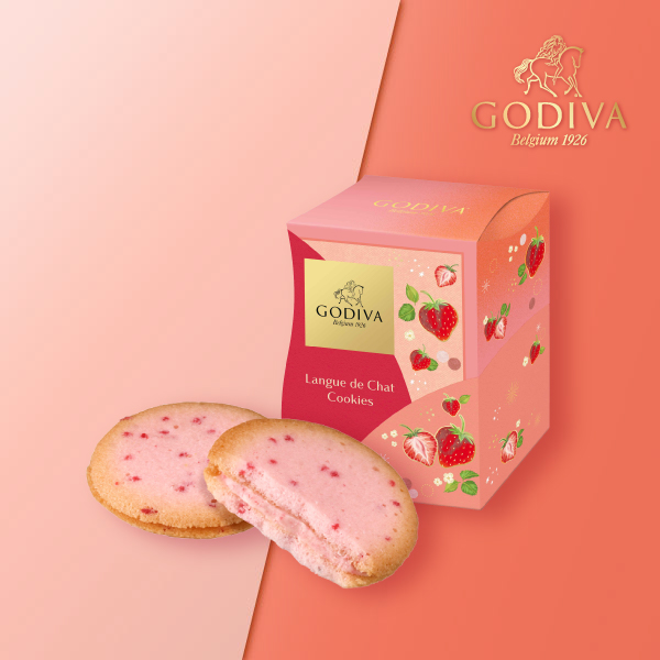 GODIVA あまおう苺＆ホワイトチョコレートラングドシャクッキー（4枚入）