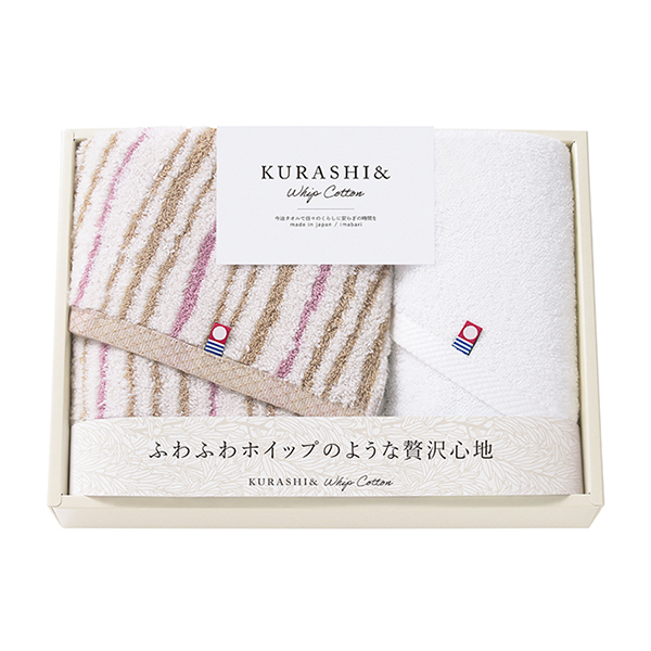 KURASHI&ホイップコットン　フェイス1Pハンドタオル1P