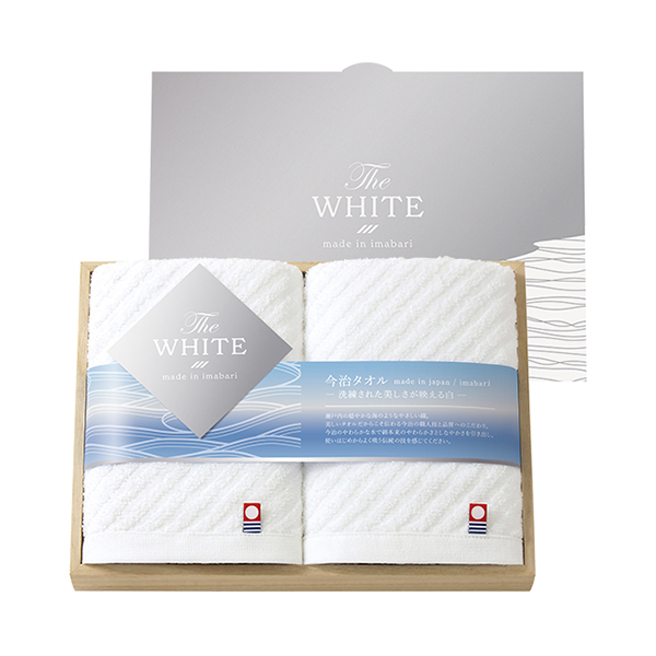今治The WHITE（木箱）　フェイスタオル2P