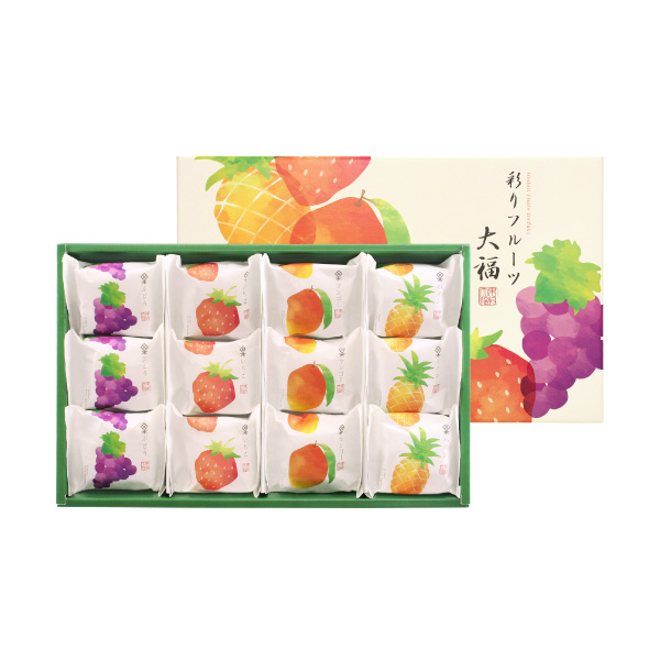 【送料無料】果実のキモチ 彩りフルーツ大福 4種（12個入）