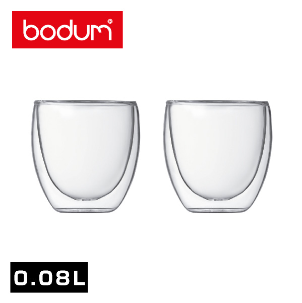 bodum（ボダム） パヴィーナ ダブルウォールグラス 80mlセット